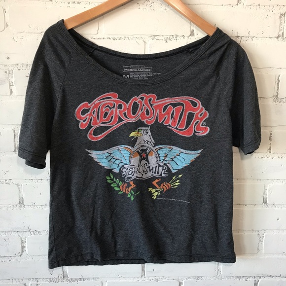 Live Nation Tops - Aerosmith Band T-shirt crop top medium